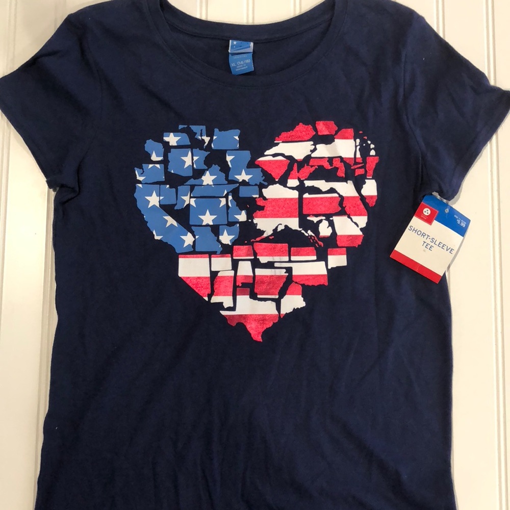 Giles xl navy Americana style graphic tee